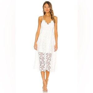 ASTR The Label White Lace Dress, Size L